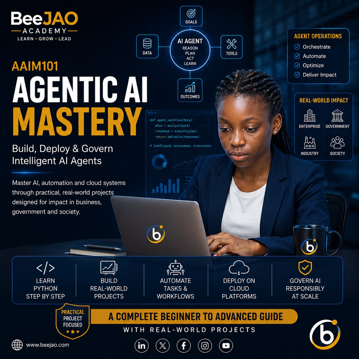 AAIM101 Agentic AI Mastery – Build, Deploy & Govern Intelligent AI Agents